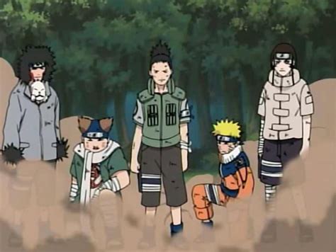 Equipo de Shikamaru preparándose para la misión de rescate de Sasuke
