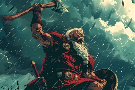 Ilustración de un Berserker en plena acción con su gran hacha