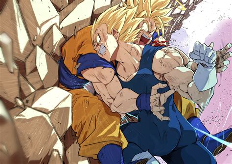 Goku vs Vegeta en acción