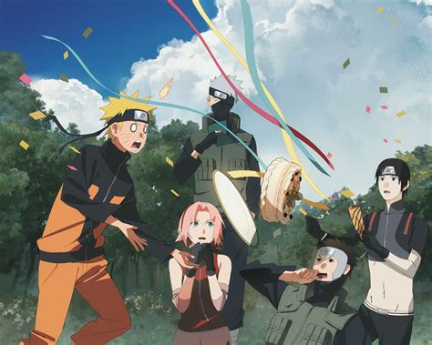 Naruto, Sakura, Sai y Yamato preparándose para la batalla