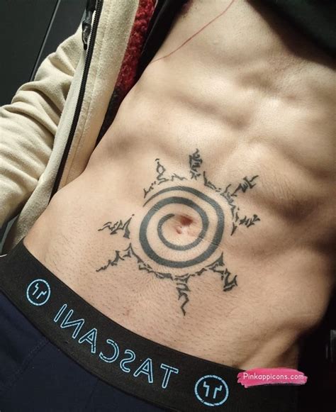 Diagrama del Sello de 8 Trigramas en el abdomen de Naruto