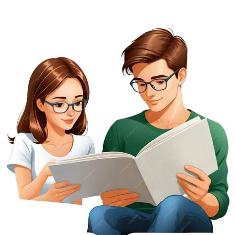 Pareja joven leyendo un manhwa juntos