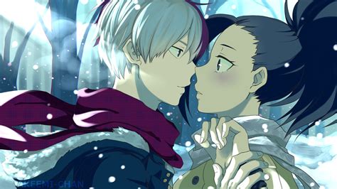 Ilustración oficial de Momo y Shoto