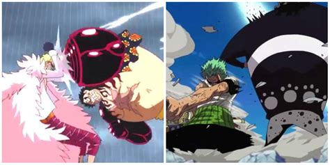 Personajes de One Piece realizando ataques especiales en combate