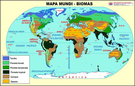 Mapa de la isla de Waford con diferentes biomas