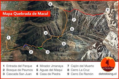 Mapa del Parque Natural Quebrada de las Sendas con rutas marcadas