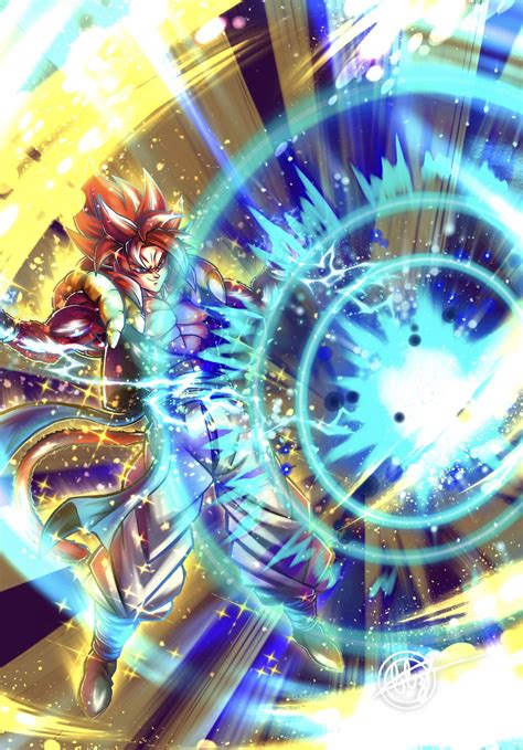 Gogeta ejecutando el Kamehameha Big Bang x100