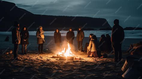 Personajes discutiendo alrededor de una fogata en la noche.