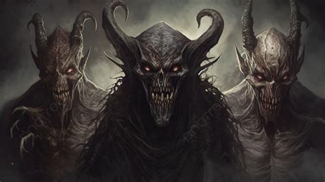 Ilustración de varios demonios de armas