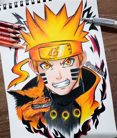 Dibujo de Naruto en acción