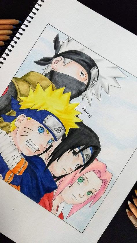 Dibujo de Naruto, Sasuke y Sakura juntos