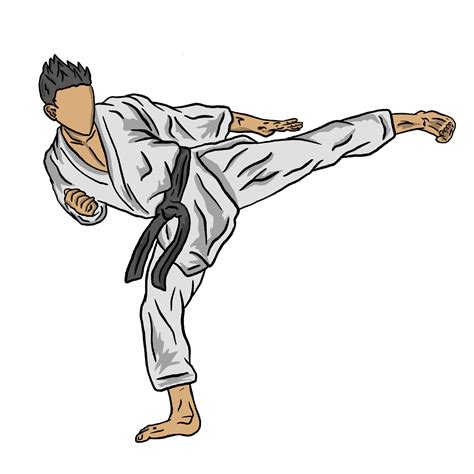 Ilustración de un maestro de karate en pose de combate.