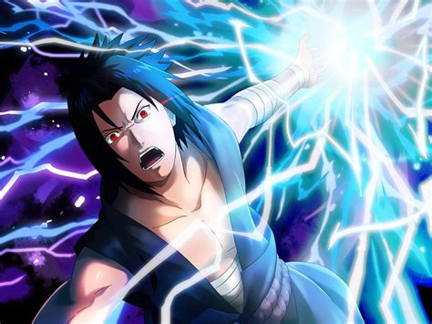 Sasuke Uchiha usando el Chidori