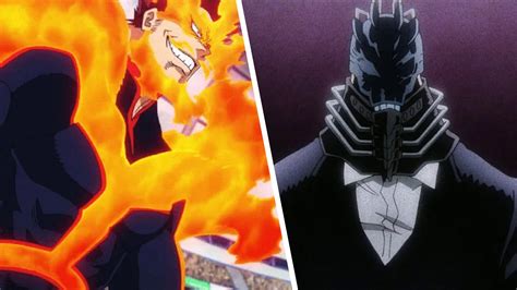 Endeavor y Edgeshot luchando contra All For One