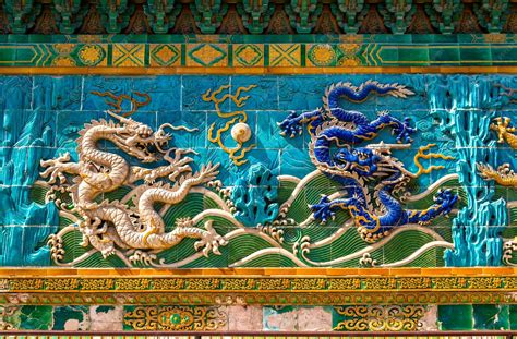 Muro de los Nueve Dragones en el Parque Beihai