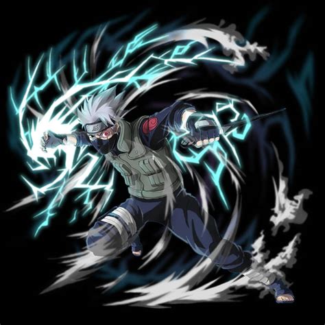 Ilustración de Kakashi usando Raikiri