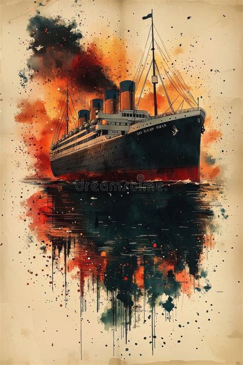 Ilustración del Titanic navegando