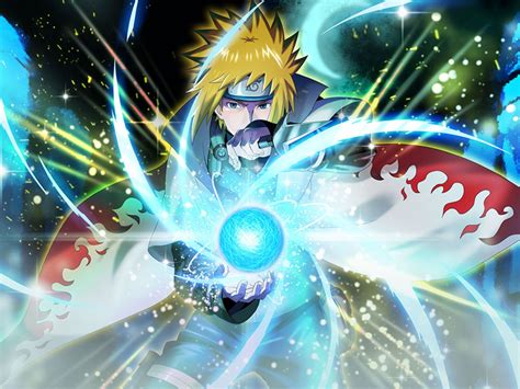Minato Namikaze usando el Rasengan