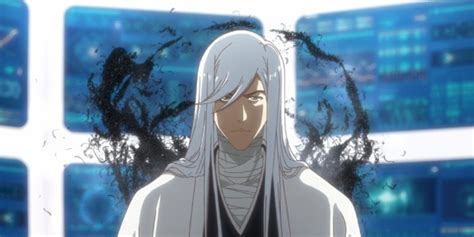 Jushiro Ukitake con su característico cabello largo y su uniforme de Capitán.