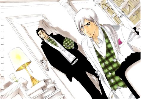 Ukitake y Shunsui Kyoraku observando un combate.