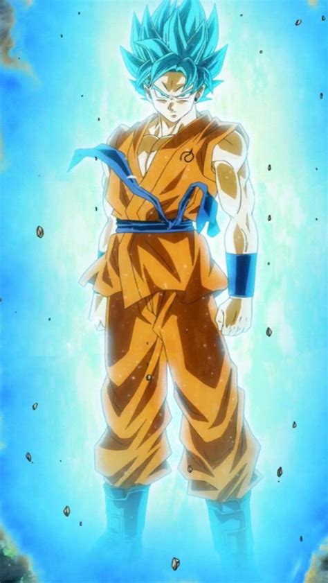 Ilustración del proceso de transformación a Super Saiyan Blue