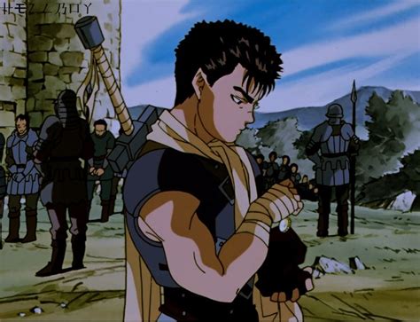 Niño Guts siendo entrenado por mercenarios