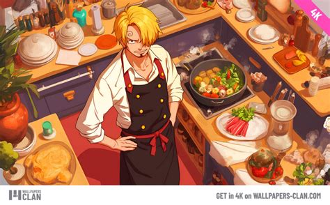 Sanji cocinando un plato exquisito
