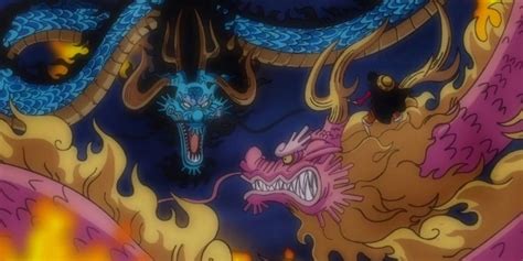 Kaidou y Momonosuke como dragones