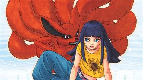 Kurama en su forma infantil junto a Himawari