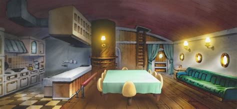 Nami y Sanji conversando en la cocina del Thousand Sunny