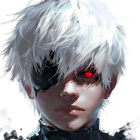 Representación de Kaneki activando su Kakugan durante una pelea.