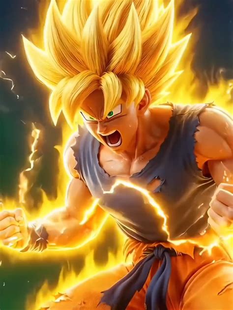 Ilustración icónica de Son Goku en su forma Super Saiyajin
