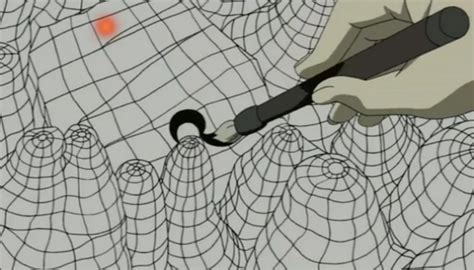 Ilustración de Fuen utilizando su Jutsu Diagrama de Alteración del Terreno