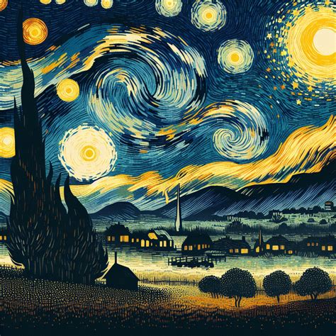 Estilo artístico de manga con temática de noche estrellada