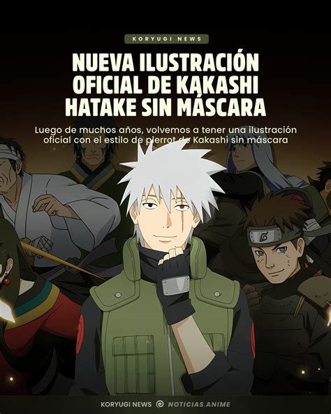 Ilustración de Kakashi con su máscara y protector ocular