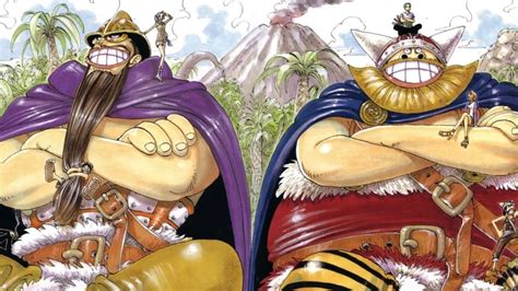 Ilustración de los Piratas Gigantes Guerreros, Dorry y Brogy