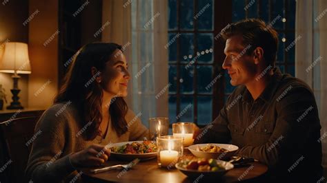 Pareja compartiendo una cena romántica