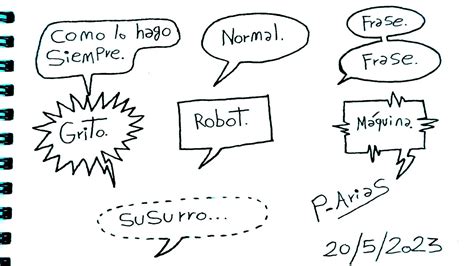 Ejemplo de globos de diálogo de cómic