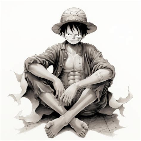 Dibujo final de Luffy con atuendo completo