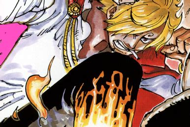 Ilustración de Sanji utilizando el Diable Jambe