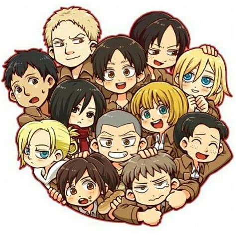 Personajes de Ataque a los Titanes en formato Chibi