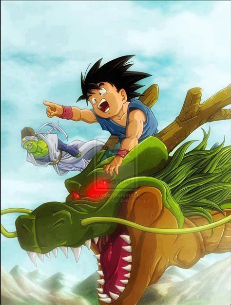 Ilustración de Goku invocando a Shenlong