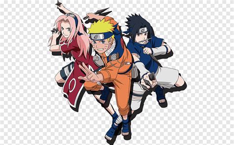 Ilustración de Kakashi, Sakura y Naruto encontrando a Bulma