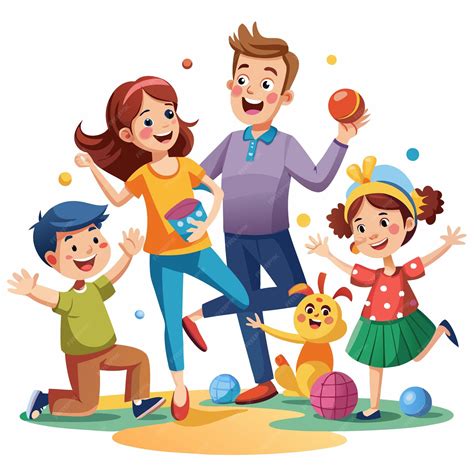 Familia Naruto y Juniper jugando con sus hijos