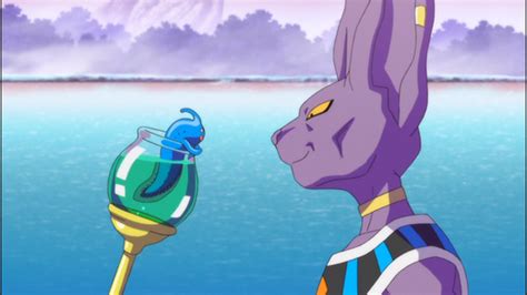 Ilustración 3D de Beerus y el Pez Oráculo
