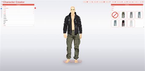 Interfaz del creador de personajes de Attack on Titan