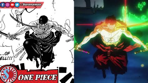 Zoro utilizando su nueva técnica En-ō Santōryū