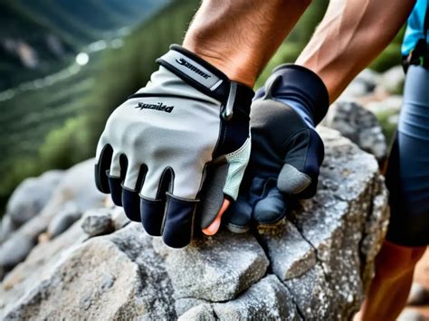 Escalador utilizando friends con guantes