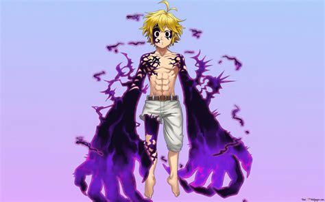 Representación de Meliodas con sus poderes demoníacos