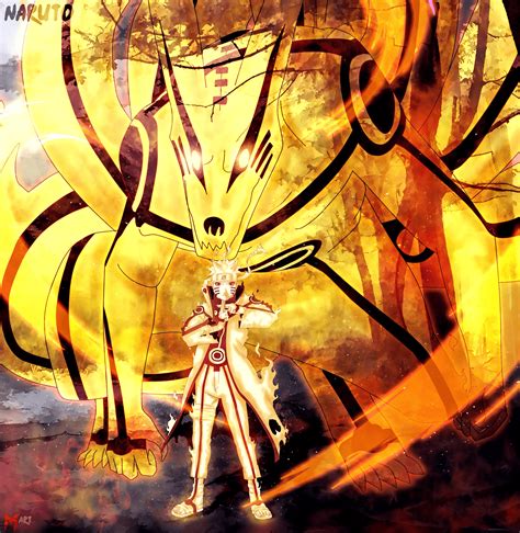 Naruto en modo Biju con Kurama